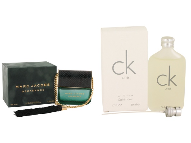 Gift set  Marc Jacobs Decadence by Marc Jacobs Eau De Parfum Spray 3.4 oz And  CK ONE EDT Pour/Spray (Unisex) 1.7 oz
