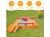 Costway Kids Cedar Sandbox w/ Canopy & Bench Seats Children Outdoor Playset Backyard