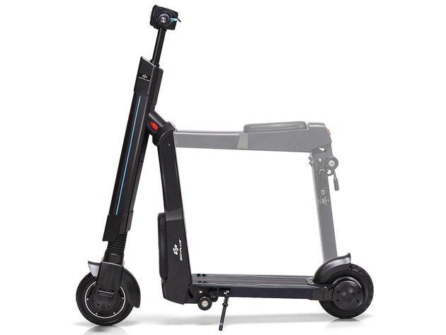 Goplus LED Bluetooth Folding Electric Scooter with Removable Seat Speed Up to 15.5 MPH Black