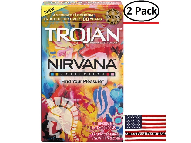 ( 2 Pack ) Trojan Nirvana - 10 Pack Assorted Lubricated Latex Condoms