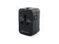 Worldwide Power Adapter and Travel Charger with Dual USB Ports - Black