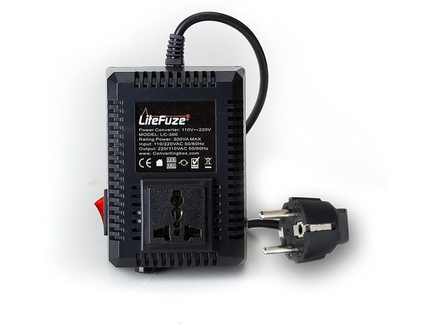 LiteFuze LC-300EU 300Watt Step Up/Down Travel Voltage Converter, EU Cord [5-Years Warranty]