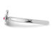 Sterling Silver Stackable Band Ring with Little Girl and Lab Created Ruby Accent - 8