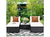 Costway 5 Piece Patio Rattan Wicker Furniture Set Armless Sofa Ottoman Cushioned Garden - Black