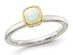 1/4 Carat (ctw) Natural Opal Ring in Sterling Silver with 14K Accent - 8