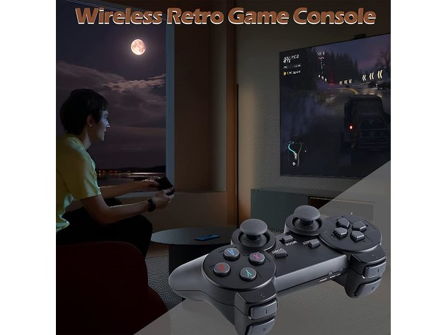 OverStockConsoles | Wireless Retro Game Console,Plug and Play Video Game Stick Built in 10000+ Games,9 Classic Emulators, with Dual 2.4G Wireless Controllers(64G)