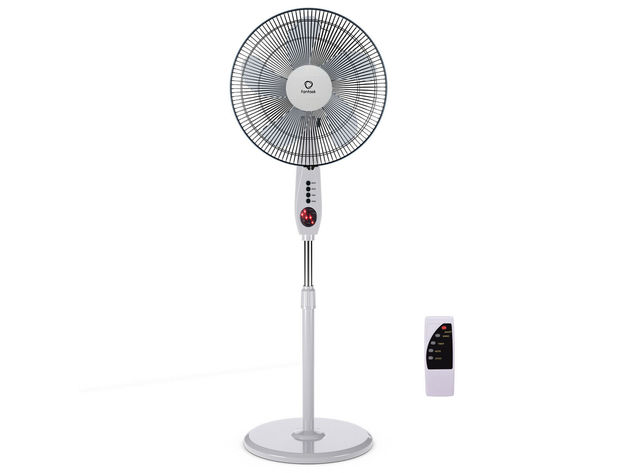 Costway 15'' Pedestal Fan Stand 5 Blades 3-Speed 3 Mode Height Adjustable Remote Control 