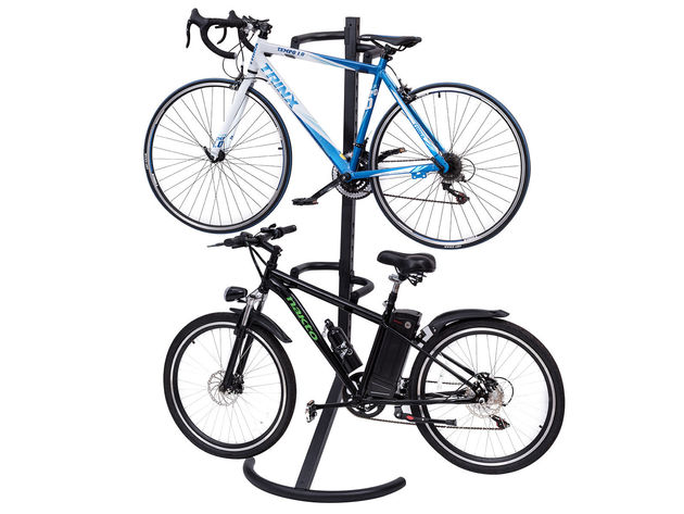 Costway Freestanding Gravity Bike Stand Two Bicycles Rack For Storage or Display - Black