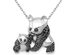 1/3 Carat (ctw) Black Panda Charm Pendant Necklace in 14K White Gold with Chain