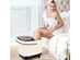 Costway All-In-One Foot Spa Bath Massager Tem/Time Set Heat Vibration W/4 Roller - Black And White