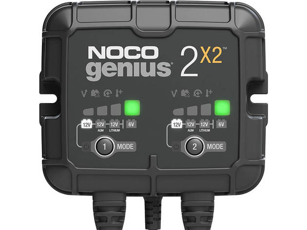 Noco GENIUS2X2 6V/12V 2-Bank, 4-Amp (2-Amp Per Bank) Fully-Automatic Smart Charger
