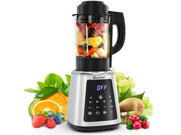 Costway Professional Countertop Blender 8-in-1 Smoothie Soup Blender with Timer - Black/Silver