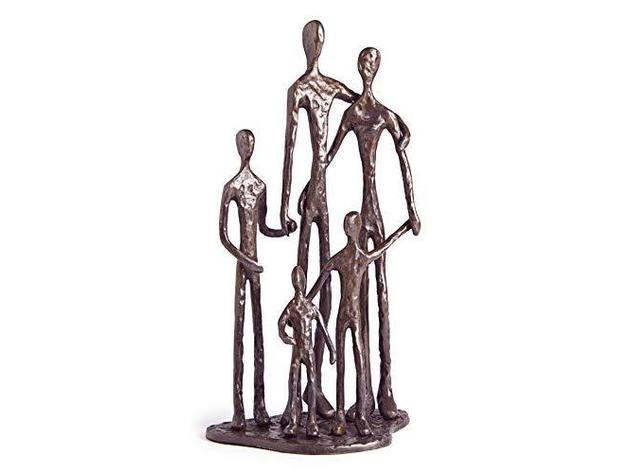 Danya B Home Shelf Decor ZD11021 Sand Casted Metal Art Bronze Sculpture Family (Like New, Damaged Retail Box)