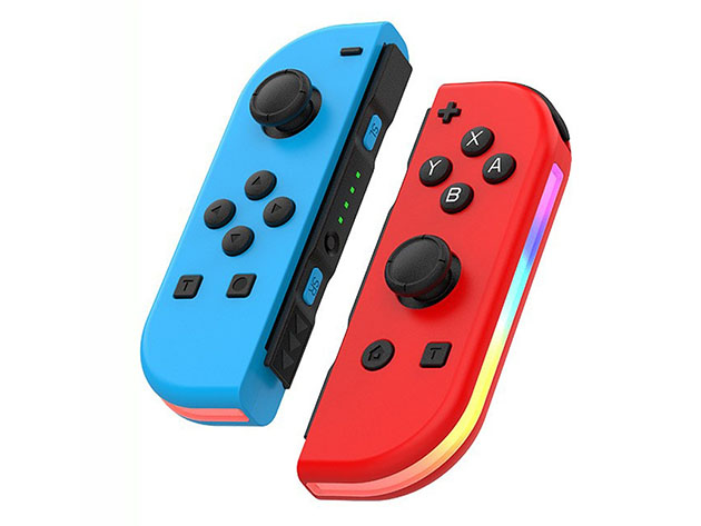 Wireless Controllers for Nintendo Switch with RGB Lights (Blue + Red) 	