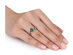 1.20 Carat (ctw) Lab Created Emerald Twist Ring with Accent Diamonds in 10K White Gold - 9