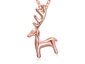 Sleek Reindeer Necklace in 14K Gold Plating - Rose Gold
