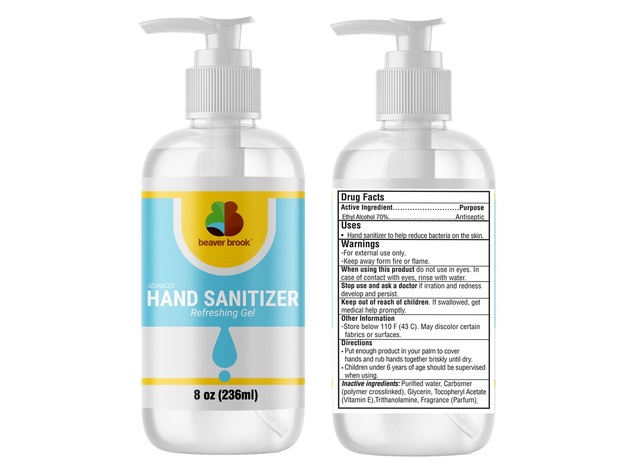 Hand Sanitizer, Refreshing Gel, 70% Ethyl Alcohol, Made in USA - 8 Fl Oz (236ml) - 6-Pack