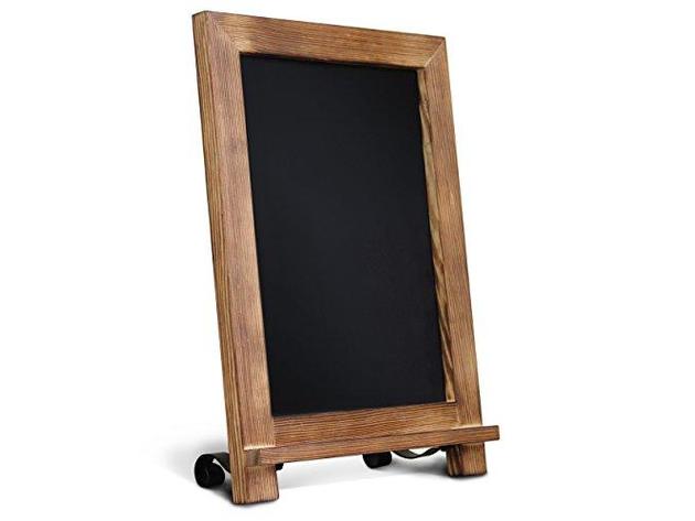 HBCY Rustic Torched Wood Tabletop Chalkboard, 9.5" x 14" - 2-Torched Brown (Refurbished, No Retail Box)