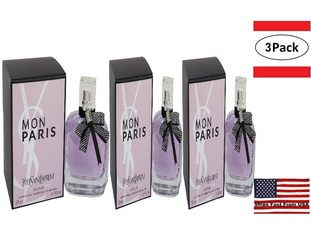 3 Pack Mon Paris Couture by Yves Saint Laurent Eau De Parfum Spray 3 oz for Women