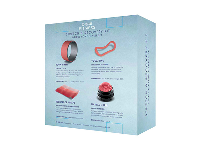 Stretch & Recovery Kit: 6-Piece Home Fitness Set