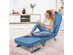 Costway Folding 5 Position Convertible Sleeper Bed Armchair Lounge Couch w/ Pillow - Blue