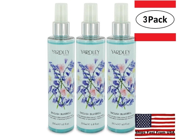 3 Pack English Bluebell by Yardley London Body Mist 6.8 oz  for Women