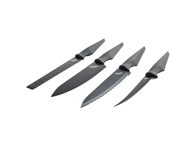 Black Diamond Knife Block & 4-Piece Precision Professional Knife Set