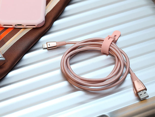 ZinCable Ultra-Strong MFi-Certified Lightning Cable (Rose Gold)