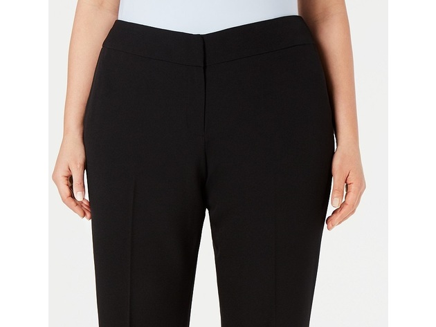Kasper Women's Pants Plus Dress Cuffed Mid-Rise Stretch Black Size 18W