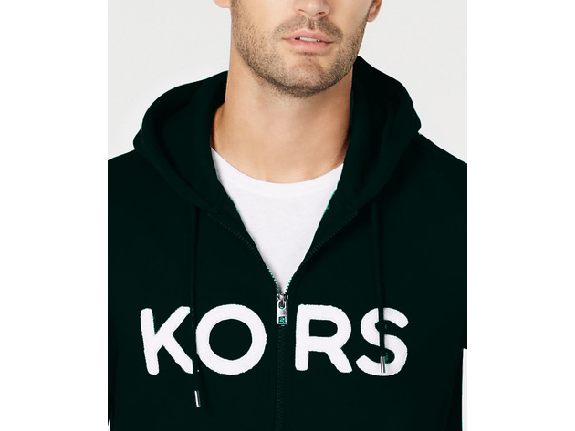 Michael Kors Men's Logo Fleece Full-Zip Hoodie Charcoal Size Small |  StackSocial