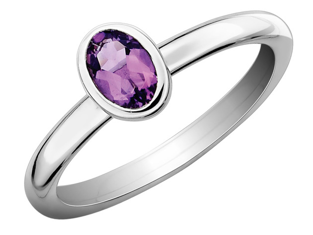 Amethyst Ring 2/5 Carat (ctw) in Sterling Silver - 10