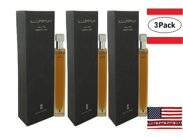 3 Pack Illuminum Black Rose by Illuminum Eau De Parfum Spray 3.4 oz for Women