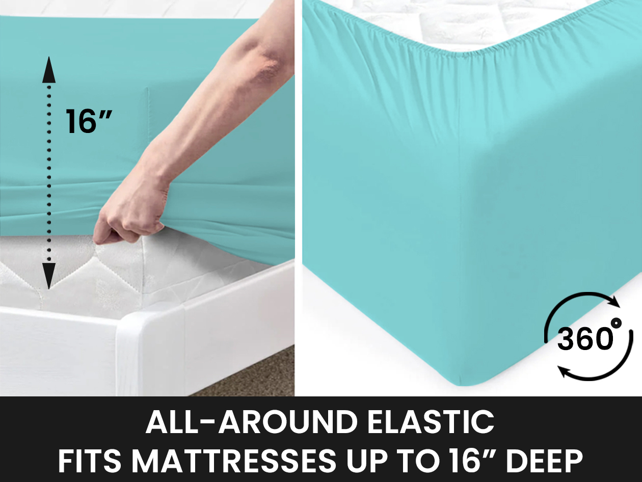 Super-Soft 1800 Series Bamboo Blend 6-Piece Sheet Set (Light Blue/Full)