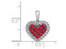 3/10 Carat (ctw) Natural Ruby Heart Pendant Necklace in 14K White Gold with Chain