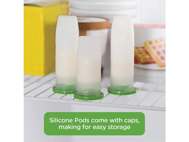 Playtex Baby Nurser Reusable Silicone Pods Breastmilk Storage and Air-Free Feeding, 6 Ounce, 6 Count
