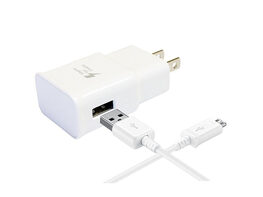 Adaptive Fast Charging (AFC) Wall Adapter for Samsung Galaxy,LG,Motorola,HTC,Huawei with Micro USB - White