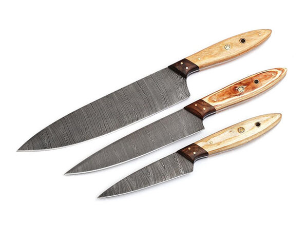 Hand Forged Damascus Steel Chef Knife Set 3 Pieces Stacksocial