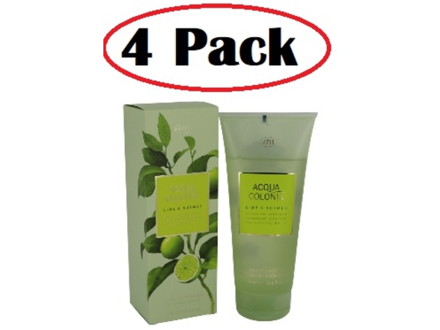 4 Pack of 4711 Acqua Colonia Lime & Nutmeg by 4711 Shower Gel 6.8 oz