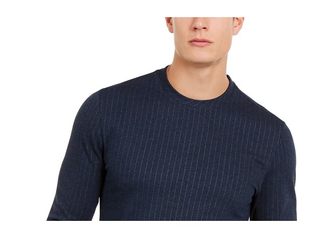 Alfani Men's Classic-Fit Stretch Stripe Knit Sweatshirt Black Size Extra Large
