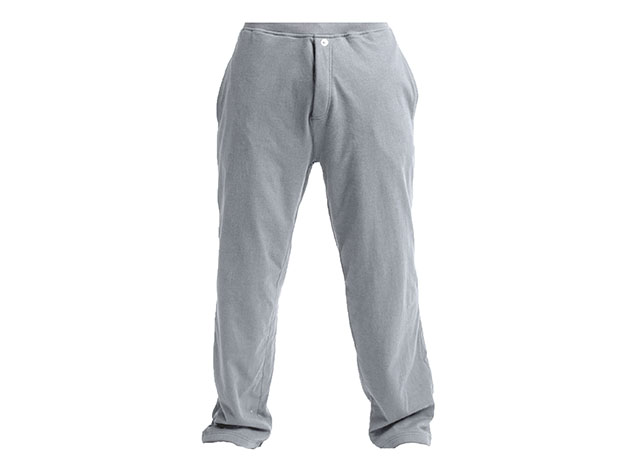 DudeRobe Pants: Luxury Towel-Lined Lounging Sweatpants (Gray, S/M)