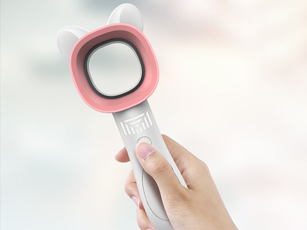 Bladeless Handheld Cooling Fan with Ears (White/Pink)