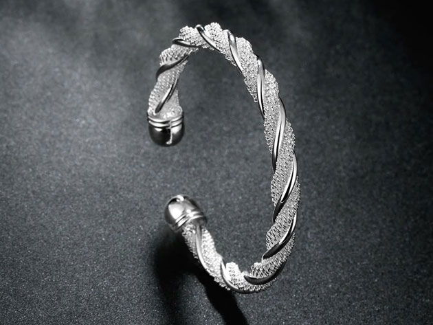 Sterling Silver Twisted Mesh Bracelet
