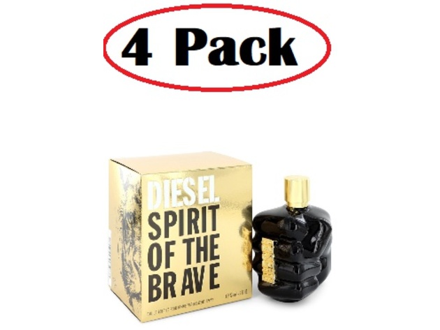 4 Pack of Only The Brave Spirit by Diesel Eau De Toilette Spray 4.2 oz