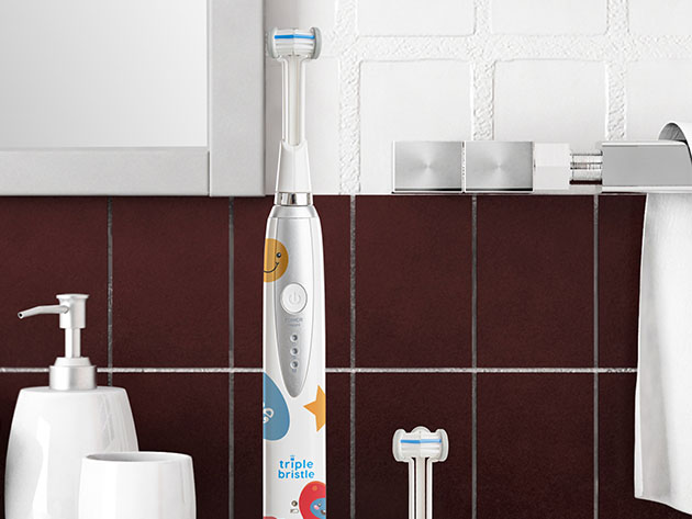 Triple Bristle™ Kids Sonic Electric Toothbrush with Tongue Cleaner