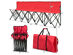 Costway Portable 6 Seats Folding Chair Bench Outdoor Sports Camping W/Carry Bag - Red