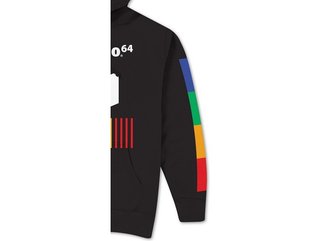Nintendo 64 Color Bars Men's Graphic Hoodie Black Size Large