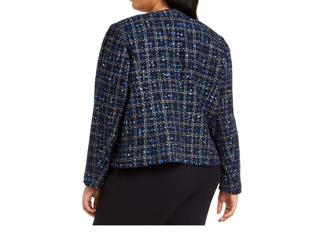 Calvin Klein Plus Size Tweed Jacket  Blue size 22