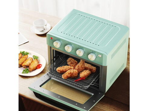 19 qt Dehydrate Convection Air Fryer Toaster Oven with 5 Accessories Green