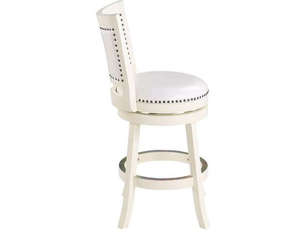 Boraam 42424 Bristol Counter Height Swivel Stool, 24-Inch - Distress White (Refurbished)