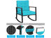 Costway Patio Rattan Rocker Chair Outdoor Glider Rocking Chair Cushion Lawn Turquoise
